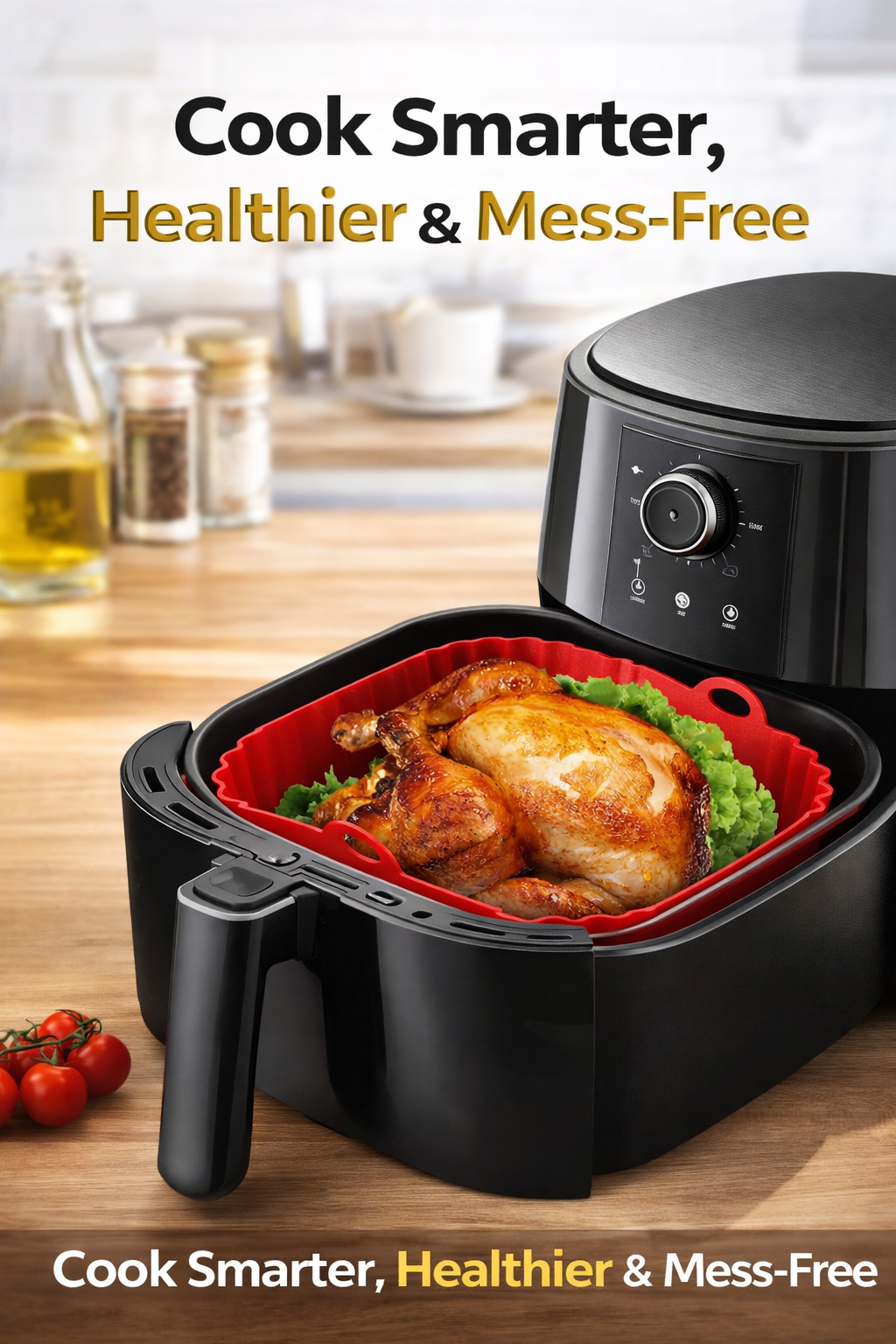 Silicone Air Fryer Tray Basket – Reusable Non-Stick Baking & Cooking Liner