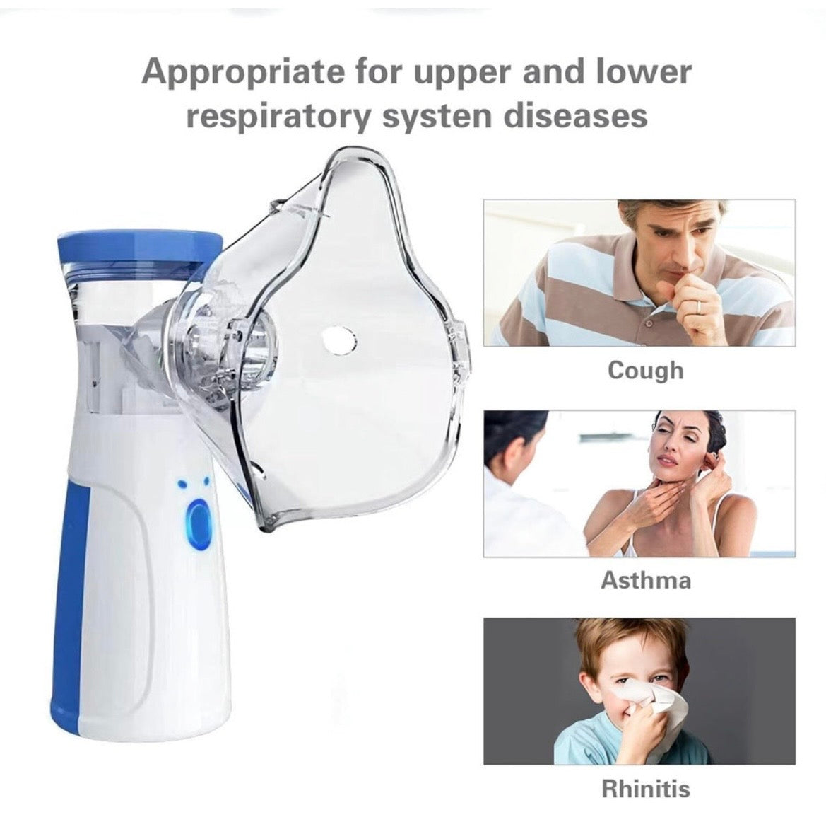 Portable Mesh Nebulizer for Adults & Kids | Silent USB Rechargeable Inhaler