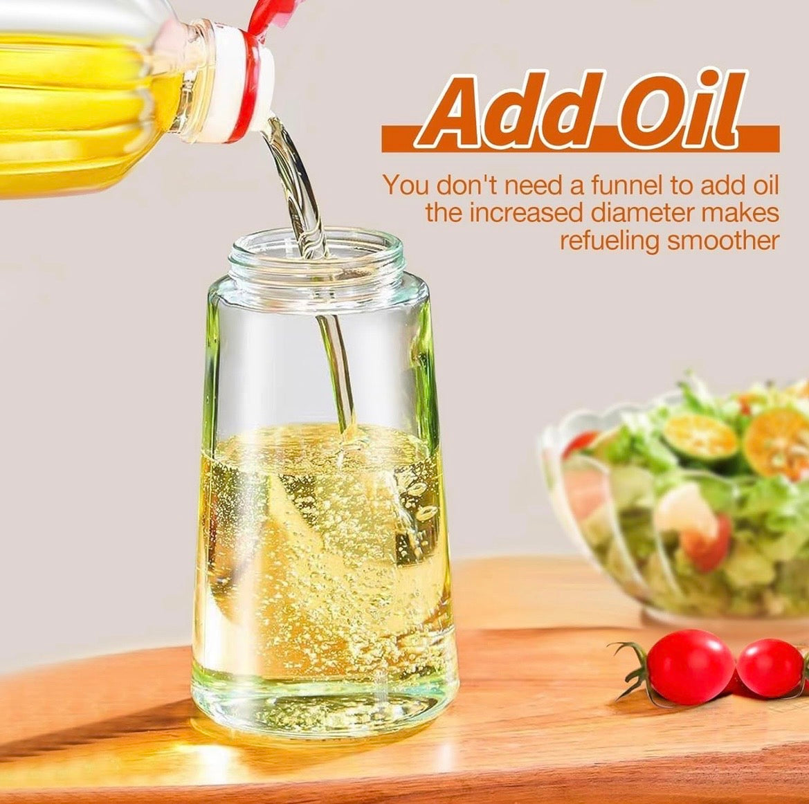 2-in-1 Oil Spray Bottle & Dispenser for Cooking | Olive Oil Sprayer