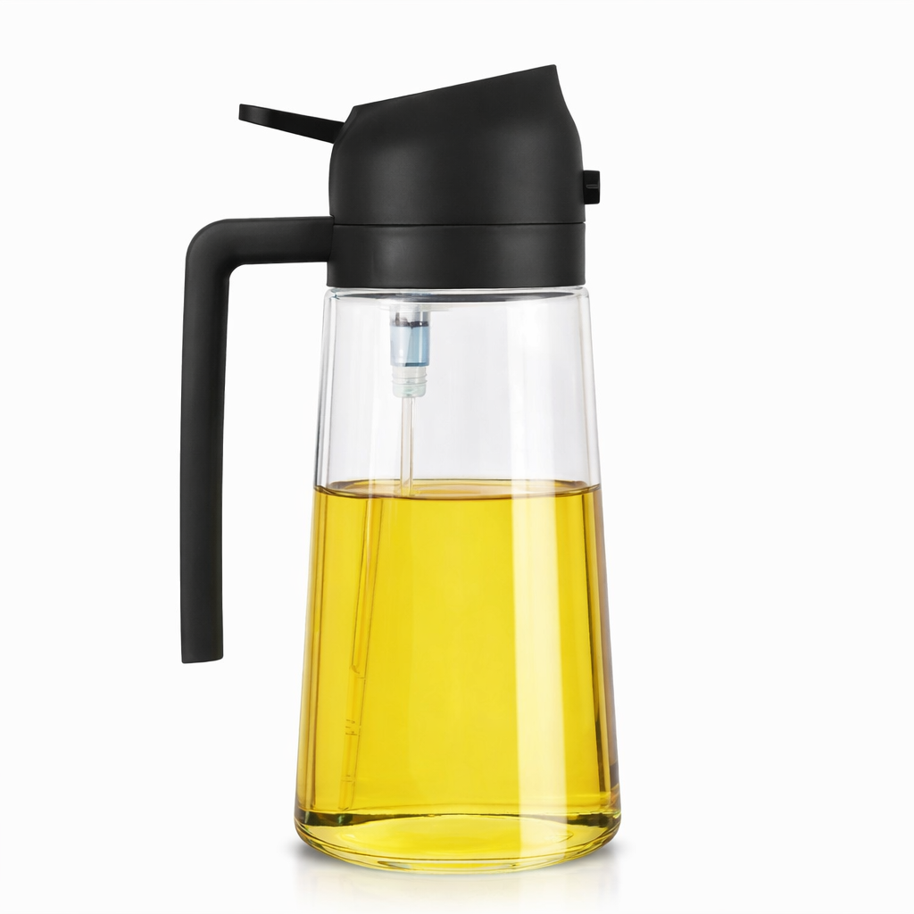 2-in-1 Oil Spray Bottle & Dispenser for Cooking | Olive Oil Sprayer