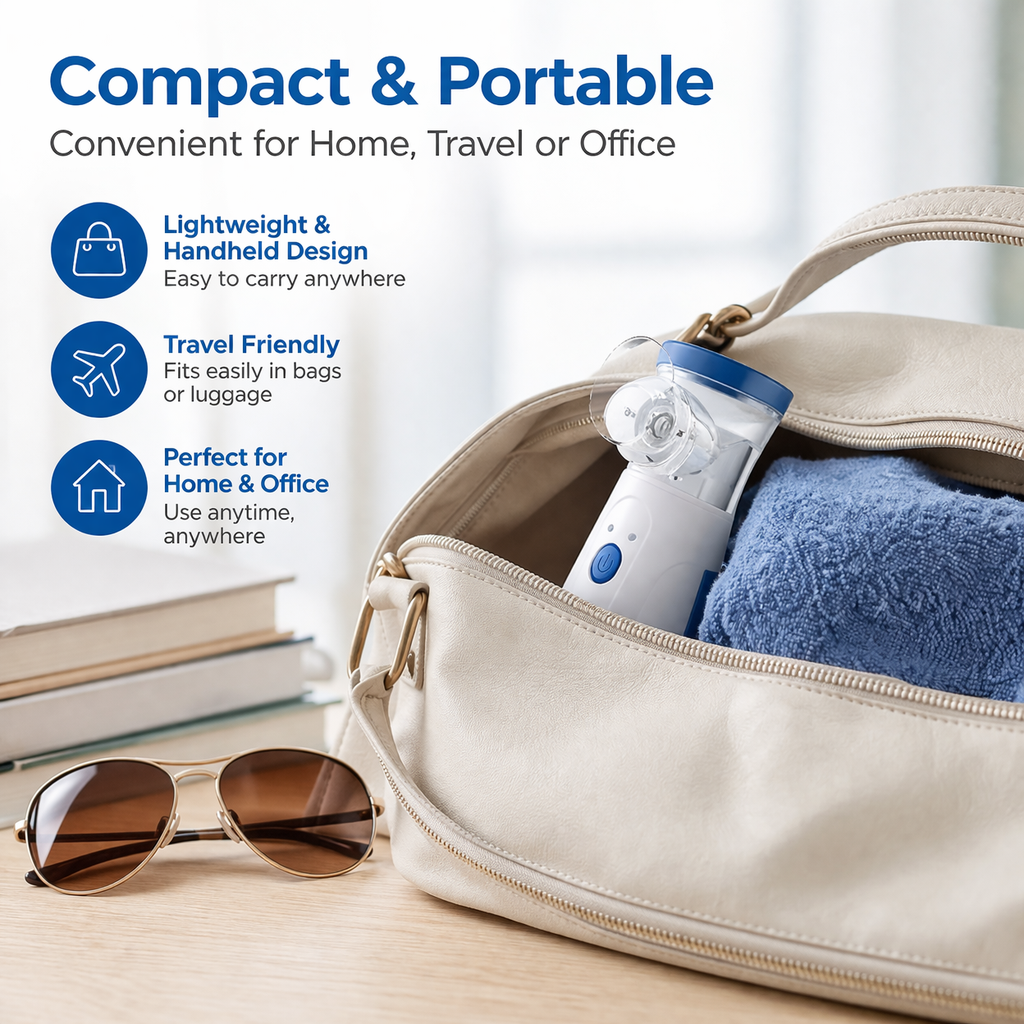Portable Mesh Nebulizer for Adults & Kids | Silent USB Rechargeable Inhaler