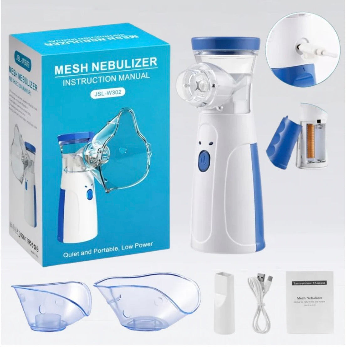 Portable Mesh Nebulizer for Adults & Kids | Silent USB Rechargeable Inhaler